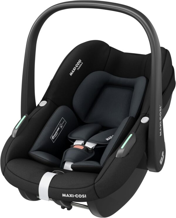 Maxi-Cosi Pebble S i-SIze, Seggiolino Auto Neonato 0 15 mesi, 0-13kg, 40-83cm, Seggiolino Auto Isofix Leggero, Click & Go, Protezione dagli Impatti Laterali G-CELL, Riduttore Baby-hugg, Tonal Black