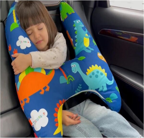 OHAANYY 2in1 Cuscino Cintura Auto Bambini & Poggiatesta Auto Bambini,Copri Cintura di Sicurezza Auto a Forma di H,Cuscino Poggiatesta/Seggiolino Auto Adatto per Viaggi di Vacanza per Bambini