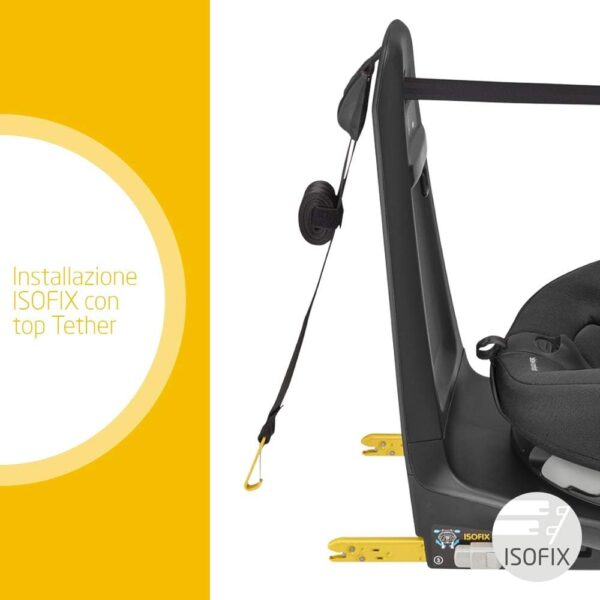 Bébé Confort Axissfix Air Seggiolino Auto Isofix con Airbag, R129 I-Size, 4 Mesi-4 Anni, Authentic Black + Maxi-Cosi E-Safety Dispositivo Anti Abbandono Seggiolino Auto, Sensore Antiabbandono, Nero