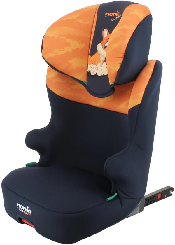 Nania - START I FIX 106-140 cm R129 Seggiolino auto i-Size con attacco isofix - Per bambini da 5 a 10 anni - Poggiatesta regolabile in altezza - Base reclinabile - Made in France (Volpe)