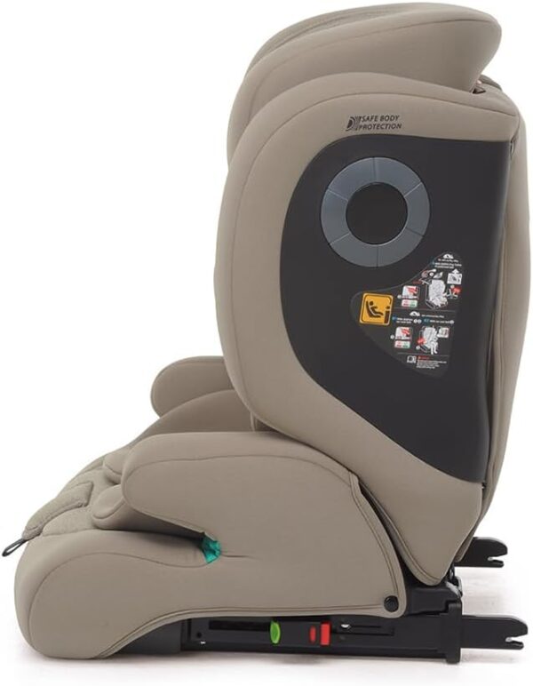 Foppapedretti Seggiolino Auto Tender I-Size da 76 e 150 cm di altezza, Test di impatto laterale Safe Body Protection, Doppia Omologazione (con e senza Isofix), Protezione Comfort Kid Pad, Sand