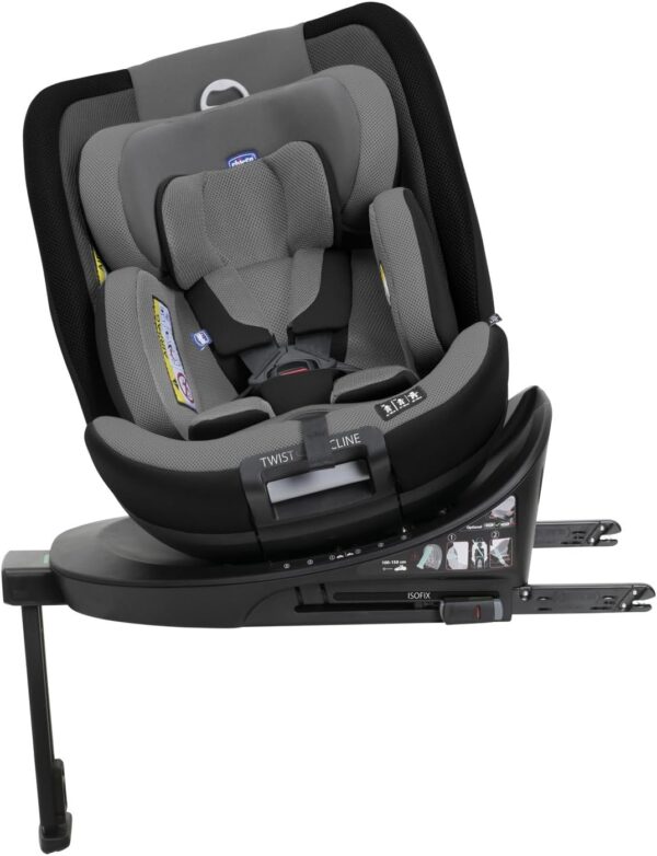 Chicco Everone I-Size, Seggiolino Auto con Sistema Twist-Recline con 3 Posizioni, Omologato ECE R129/03, Girevole A 360° E Reclinabile, Gruppo 0+/1/2/3 Da 0 A 12 Anni