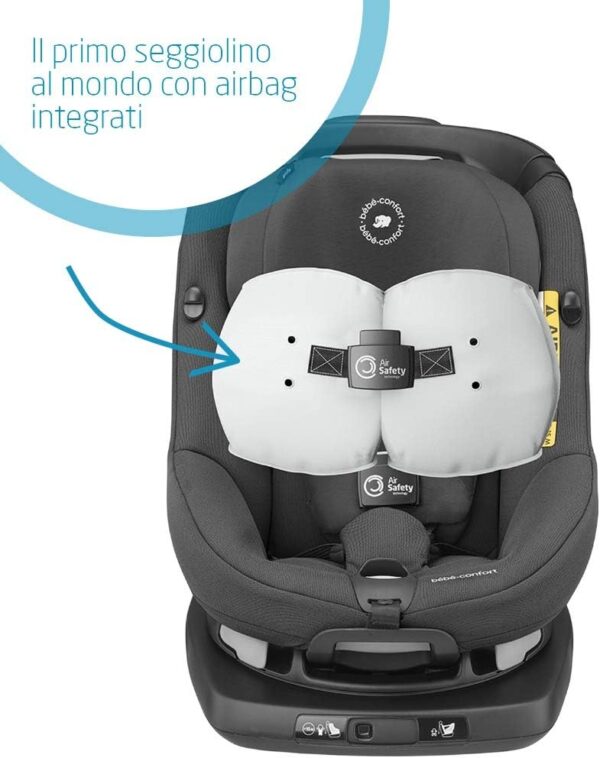 Bébé Confort Axissfix Air Seggiolino Auto Isofix con Airbag, R129 I-Size, 4 Mesi-4 Anni, Authentic Black + Maxi-Cosi E-Safety Dispositivo Anti Abbandono Seggiolino Auto, Sensore Antiabbandono, Nero