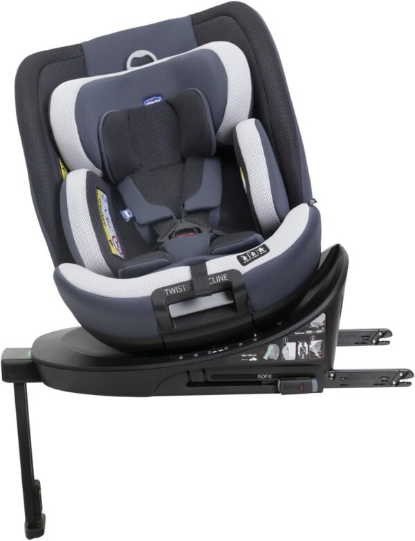 Chicco Everone I-Size, Seggiolino Auto con Sistema Twist-Recline con 3 Posizioni, Omologato ECE R129/03, Girevole A 360° E Reclinabile, Gruppo 0+/1/2/3 Da 0 A 12 Anni