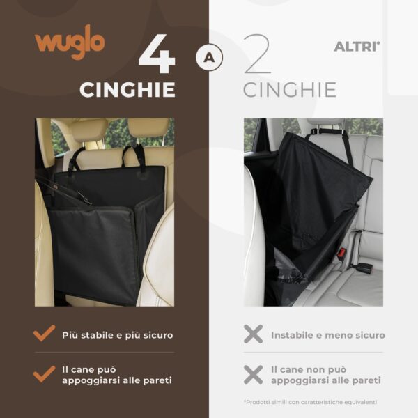 Seggiolino Auto Extra Stabile per Cani di Piccole e Medie Dimensioni - Seggiolino Cane Auto Rinforzato con 4 Cinghie di Fissaggio - Trasportino per Cani Auto Impermeabile per Sedile Posteriore