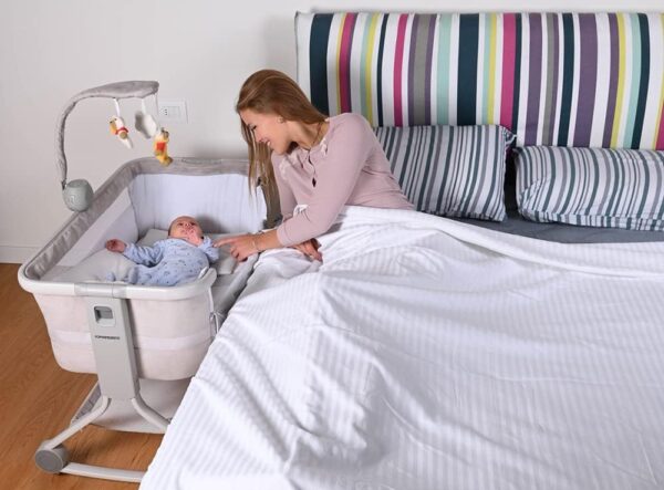 Foppapedretti MyBebè Culla Co-Sleeping, per Bambini dalla nascita a 6 mesi (fino a 9 Kg), Greige