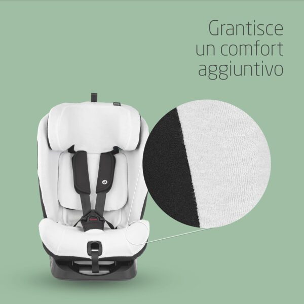 Maxi-Cosi Seggiolino Auto in cotone organico per Titan S i-Size & Titan S Comfort,Copri seggiolino per bambini,Morbido, Materiale traspirante che assorbe l'umidità,Lavabile in lavatrice, Natural White