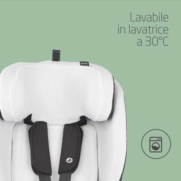 Maxi-Cosi Seggiolino Auto in cotone organico per Titan S i-Size & Titan S Comfort,Copri seggiolino per bambini,Morbido, Materiale traspirante che assorbe l'umidità,Lavabile in lavatrice, Natural White