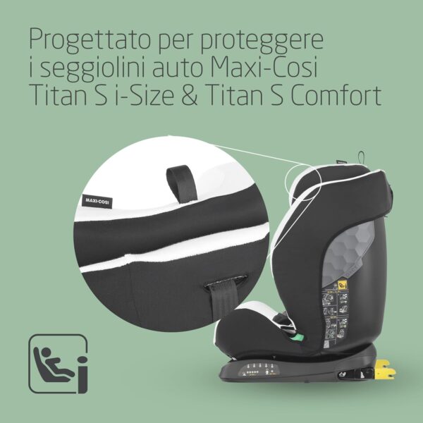 Maxi-Cosi Seggiolino Auto in cotone organico per Titan S i-Size & Titan S Comfort,Copri seggiolino per bambini,Morbido, Materiale traspirante che assorbe l'umidità,Lavabile in lavatrice, Natural White