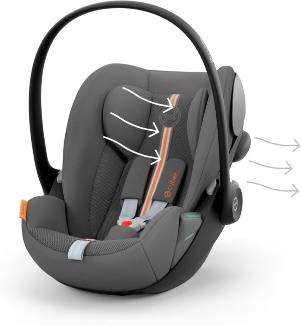 CYBEX Gold Seggiolino Auto Cloud G i-Size Plus, Incluso Riduttore per Neonati, Dalla Nascita fino a circa 24 Mesi, Per Bambini da 40 fino a 87 cm, Max. 13 kg, Lava Grey