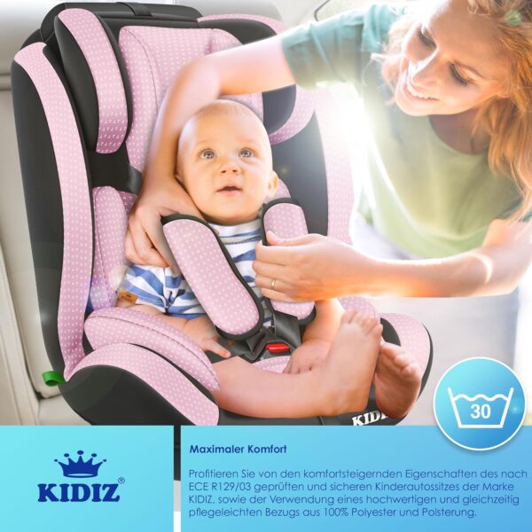 KIDIZ® Seggiolino auto per bambini Seggiolino per bambini | Seggiolino auto Guscio con sedile | 9 kg - 36 kg 1-12 anni | gruppo 1-2 -3 | universale | Classic Con Isofix