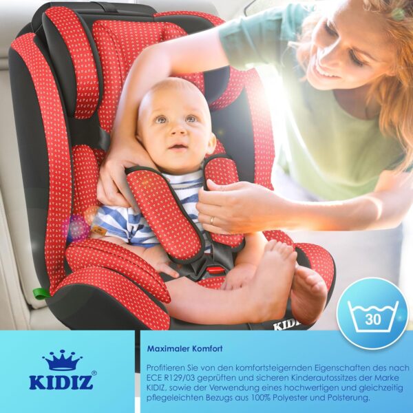 KIDIZ® Seggiolino auto per bambini Seggiolino per bambini | Seggiolino auto Guscio con sedile | 9 kg - 36 kg 1-12 anni | gruppo 1-2 -3 | universale | Classic Con Isofix