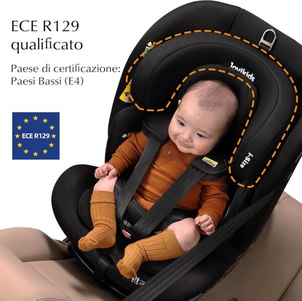 Jovikids i-Size 360° Girevole Seggiolino Auto 0-36 kg, Seggiolino Isofix Top Tether, ECE R129/E4 40-150cm dalla Nascita a Circa 12 anni