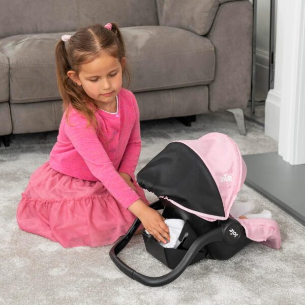 Joie Junior I-GEMM - Seggiolino auto per bambole, comodo da portare con sé, seggiolino auto da viaggio con portaoggetti, cinghia integrata per bambole fino a 45 cm, carrozzine, passeggini e accessori