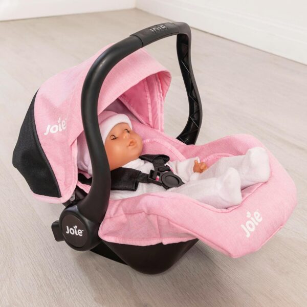 Joie Junior I-GEMM - Seggiolino auto per bambole, comodo da portare con sé, seggiolino auto da viaggio con portaoggetti, cinghia integrata per bambole fino a 45 cm, carrozzine, passeggini e accessori