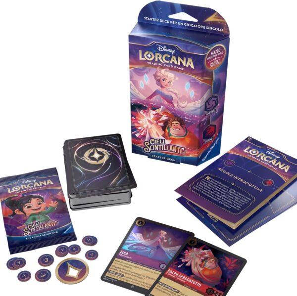 Ravensburger - Disney Lorcana TCG: Cieli Scintillanti, Starter Deck Ametista & Rubino 60 Carte, Carte da Gioco Collezionabili, Gioco Adulti e Bambini, Idea Regalo 8+ Anni, Edizione in Italiano