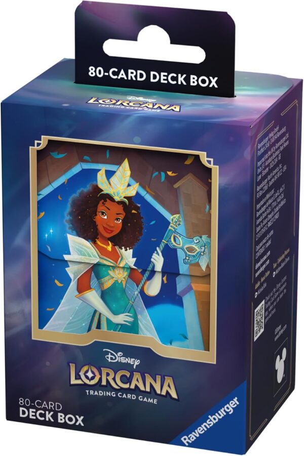 Ravensburger - Disney Lorcana TCG: Cieli Scintillanti, Tiana Deck Box 80 Carte, Porta Mazzo di Carte da Gioco Collezionabili, Gioco Adulti e Bambini, Idea Regalo 8+ Anni, Edizione in Italiano