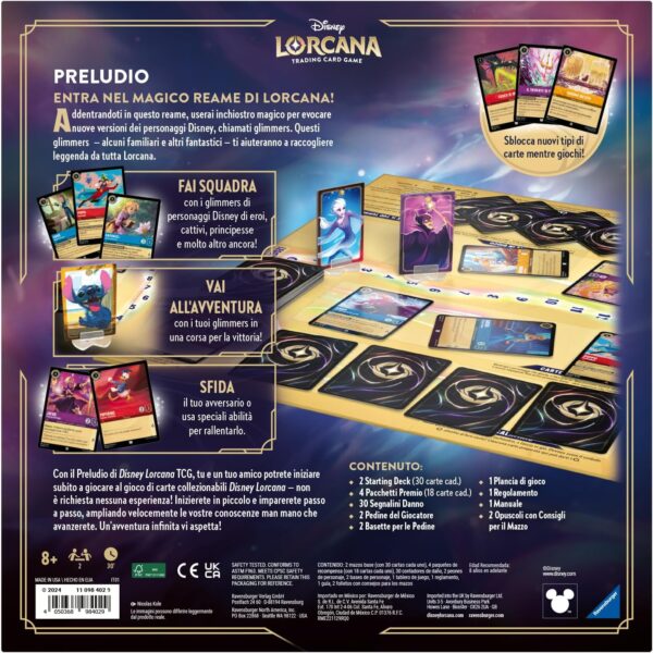 Ravensburger - Lorcana Disney TCG: Preludio, Set Iniziale, Carte da Gioco, Carte collezionabili, Giochi Bambini 8 anni, Giochi da Tavolo Adulti, Lorcana Italiano