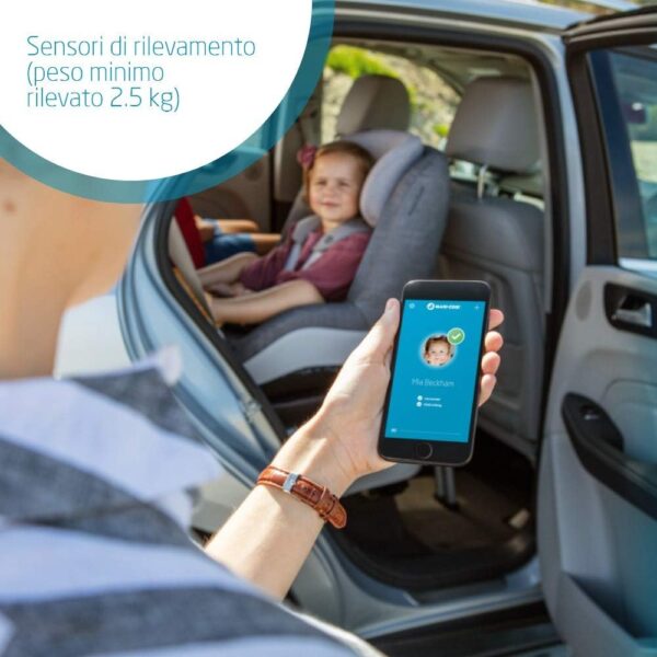 Maxi-Cosi Mica Seggiolino Auto Isofix Girevole 360° Per Bambini 0-4 Anni + Dispositivo Anti Abbandono Seggiolino Auto, Allarme Seggiolino Auto Salva Bebe Sensore Antiabbandono, Nero