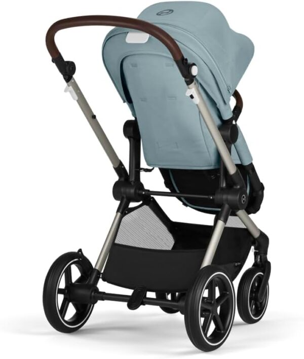 CYBEX Gold EOS Lux Carrozzina 2 in 1, dalla nascita fino a 22 kg (circa 4 anni), Sky Blue, inclusivo EOS Adapter e CYBEX Cloud G i-Size, Moon Black