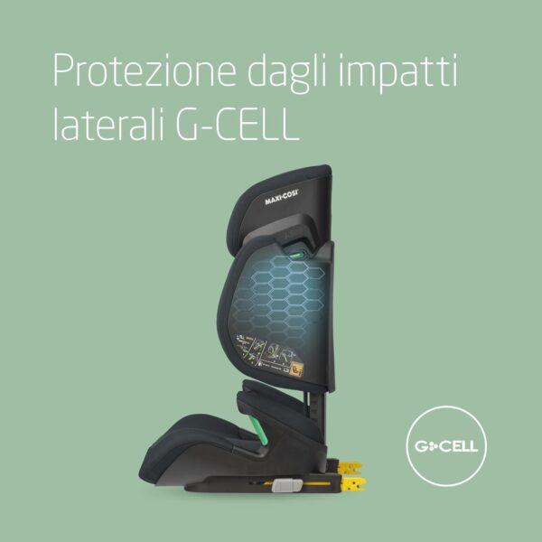 Maxi-Cosi RodiFix S i-Size, Seggiolino Auto ISOFIX Reclinabile in 3 Posizioni, 3,5-12 Anni (100-150 cm), Regolabile in Altezza/Larghezza, Protection G-CELL, Tecnologia AirProtect, Basic Grey