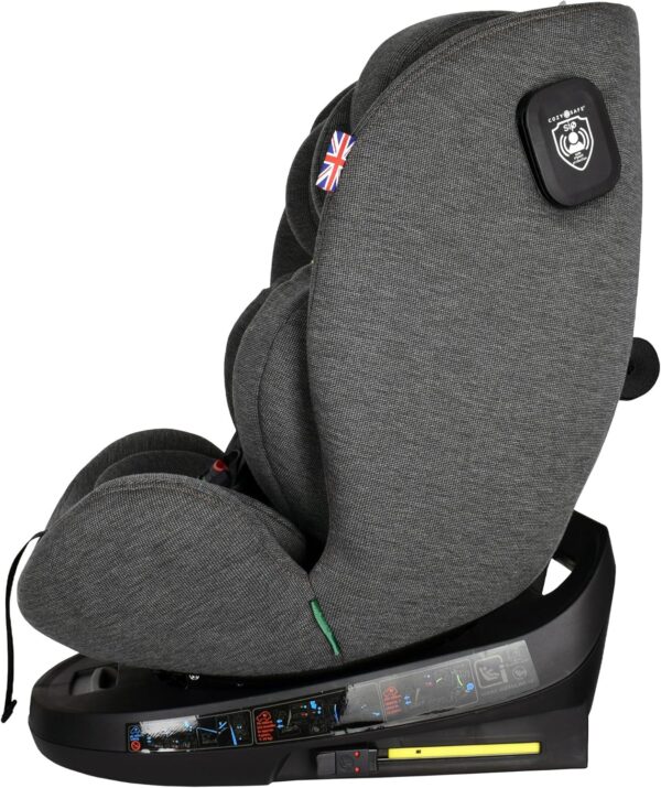 Cozy N Safe Apollo EST-06 i-Size 40-150 cm circa nascita fino a 12 anni, gruppo 0+/1/2/3 girevole a 360°, seggiolino auto ISOFIX (grigio) - Image 3