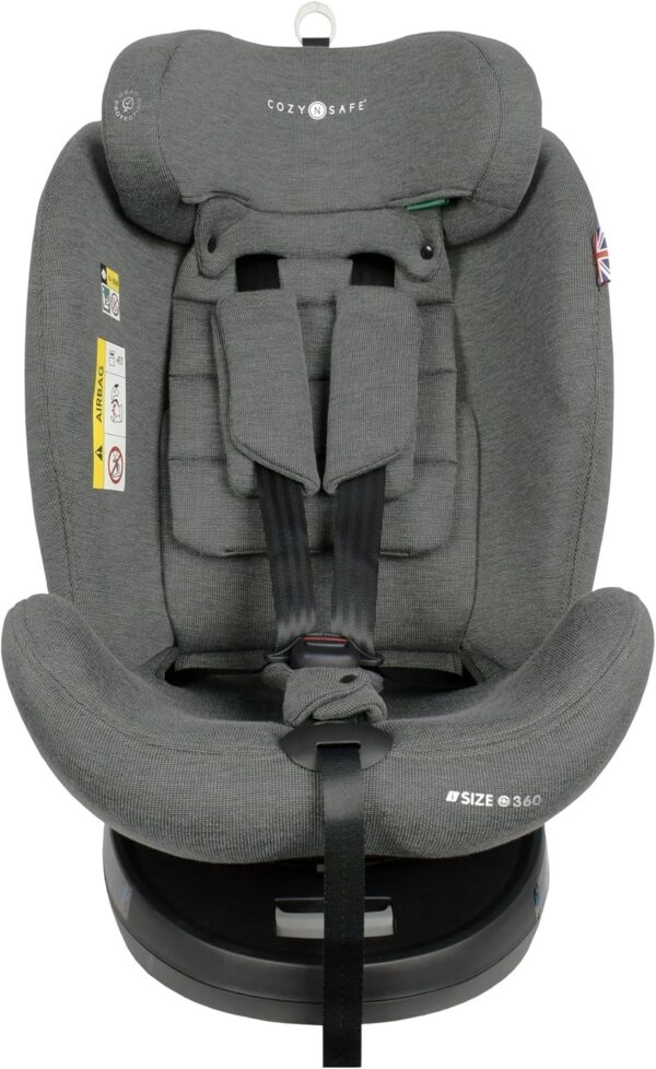 Cozy N Safe Apollo EST-06 i-Size 40-150 cm circa nascita fino a 12 anni, gruppo 0+/1/2/3 girevole a 360°, seggiolino auto ISOFIX (grigio) - Image 5