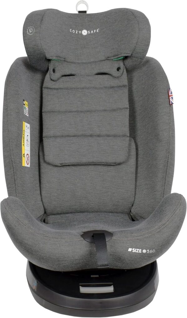 Cozy N Safe Apollo EST-06 i-Size 40-150 cm circa nascita fino a 12 anni, gruppo 0+/1/2/3 girevole a 360°, seggiolino auto ISOFIX (grigio) - Image 6