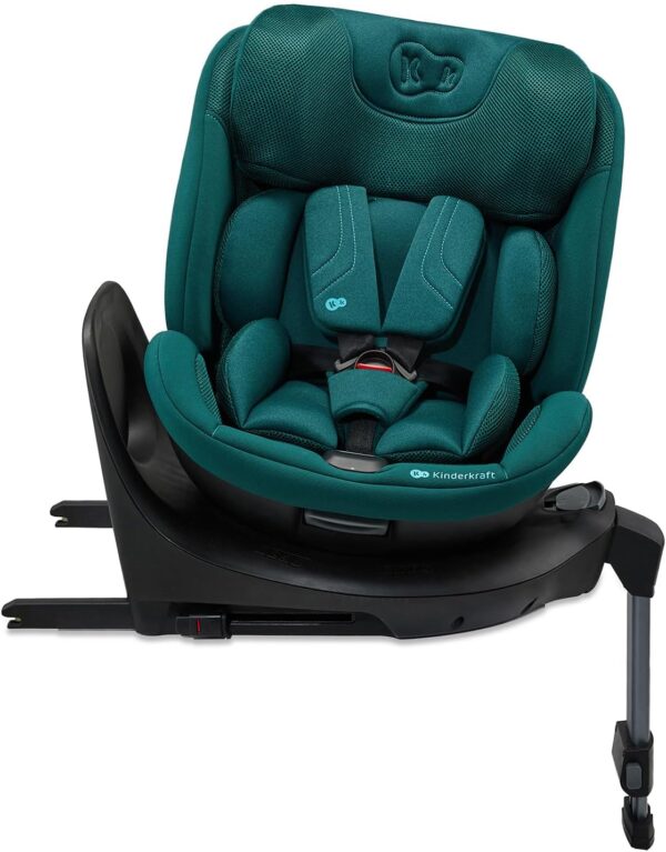 Kinderkraft XRIDER2 Seggiolino auto 0-21 kg, I-SIZE 40-150 cm, Seggiolino 360 girevole, con Isofix Base, Reclinabile Posizione sdraiata, FWF, RWF, reclining, Verde - Image 2