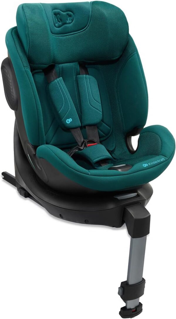 Kinderkraft XRIDER2 Seggiolino auto 0-21 kg, I-SIZE 40-150 cm, Seggiolino 360 girevole, con Isofix Base, Reclinabile Posizione sdraiata, FWF, RWF, reclining, Verde