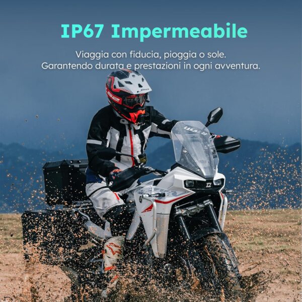 ASMAX Z1 Interfono Moto, Comunicazione Bluetooth con Controllo Vocale, Interfono Mesh per 10 Piloti, Ricarica Rapida in 42 min/Universale/Cancellazione del Rumore/IP67 Impermeabile - immagine 6