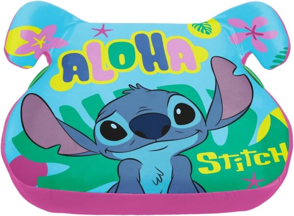 Disney Stitch Seggiolino alzatina auto i-Size R129, Alzabimbo per la sicurezza dei bambini con altezza da 126 a 150 cm (6-12 anni). Facile da Installare con la Cintura a 3 Punti, Braccioli Imbottiti