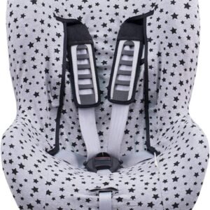 JYOKO KIDS Fodera per Seggiolino Auto Senza poggiatesta Realizzato con Cotone Extra Morbido (BLACK STAR)