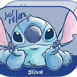 Disney Coppia tendine laterali parasole auto Lilo & Stitch bambino bambine 44 x 35 cm con grafica Stitch su fondo lilla