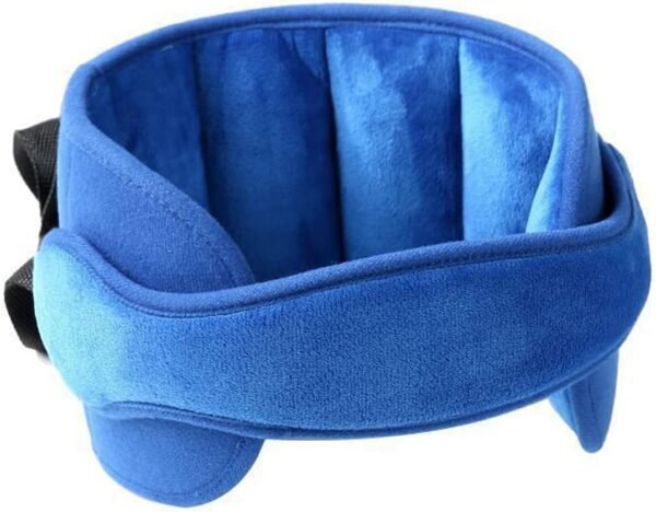 1 poggiatesta per bambino, cintura di aiuto per dormire, poggiatesta regolabile per seggiolino di sicurezza per bambini, cuscino di sicurezza morbido e confortevole per bambino adulto blu