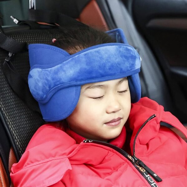 1 poggiatesta per bambino, cintura di aiuto per dormire, poggiatesta regolabile per seggiolino di sicurezza per bambini, cuscino di sicurezza morbido e confortevole per bambino adulto blu - immagine 6