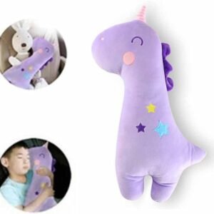 Finsink - Cuscino per auto con cintura di sicurezza, regolabile, per bambini, adulti (unicorno)