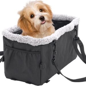 Seggiolino auto per cani di piccola taglia Seggiolino per auto per animali domestici di piccola taglia fino a 6 kg Console centrale Cani e Gatti Seggiolino auto adatto per auto casa e viaggi nero