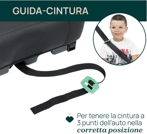Chicco, Quasar Fix i-Size, Seggiolino Auto Bambini 7-12 Anni (126-150 cm), Facile da Installare con Sistema Isofix, con Braccioli Imbottiti e Seduta Confortevole, Grigio - immagine 4