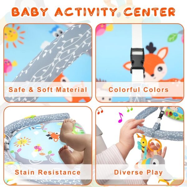 Aceshop Giocattoli del Seggiolino Auto per Bambini Piccoli Neonati, con Specchio, Doppia Faccia Regolabile Centro Gioco Musicale - immagine 3