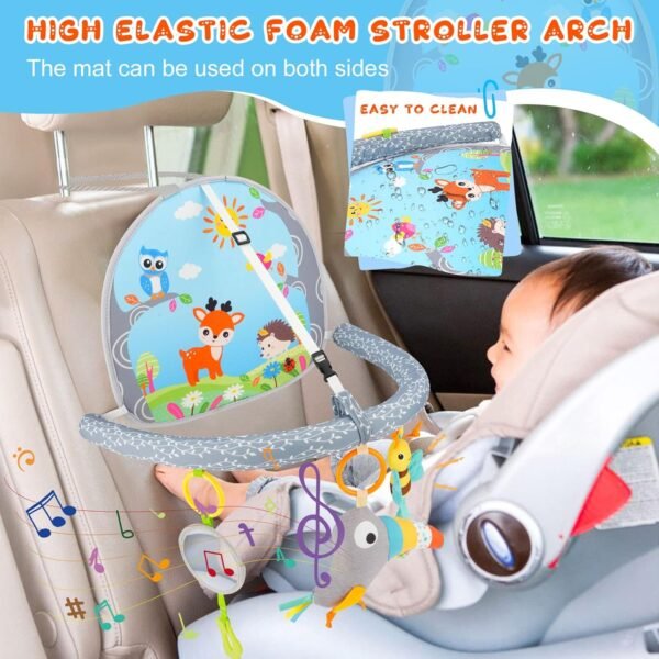 Aceshop Giocattoli del Seggiolino Auto per Bambini Piccoli Neonati, con Specchio, Doppia Faccia Regolabile Centro Gioco Musicale - immagine 5