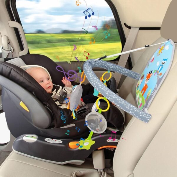 Aceshop Giocattoli del Seggiolino Auto per Bambini Piccoli Neonati, con Specchio, Doppia Faccia Regolabile Centro Gioco Musicale - immagine 7